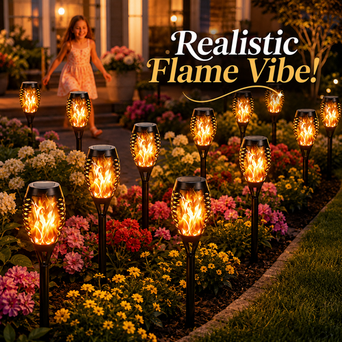 🔥 Dancing Flame Solar Torch – Waterproof Outdoor Garden Light