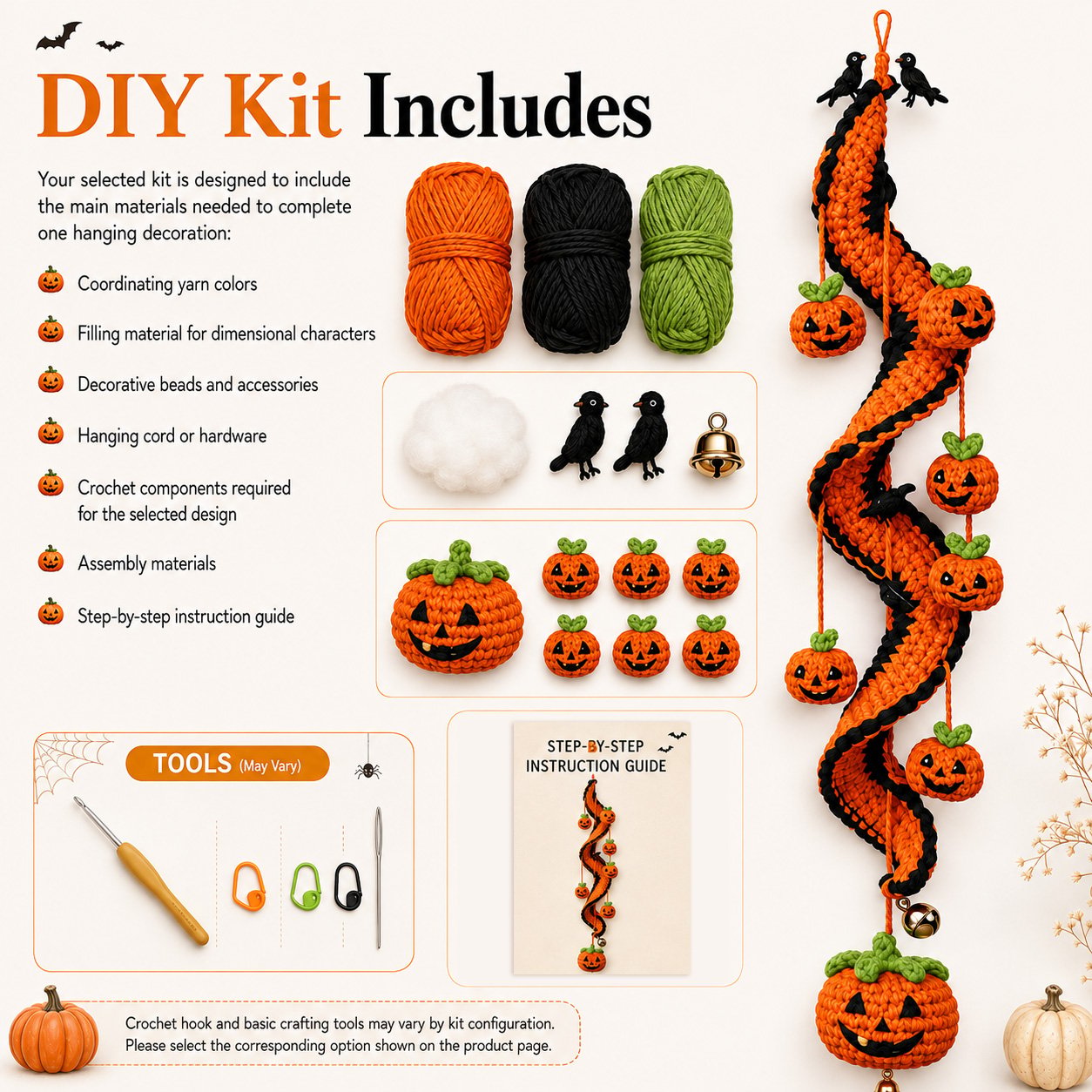 🎃 Enchanted Halloween Crochet Spiral DIY Kit