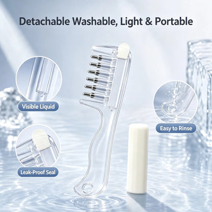 ✨ Precision Scalp Oil Applicator Brush – Portable Root Serum Dispenser with Soothing Metal Massage Beads 💧