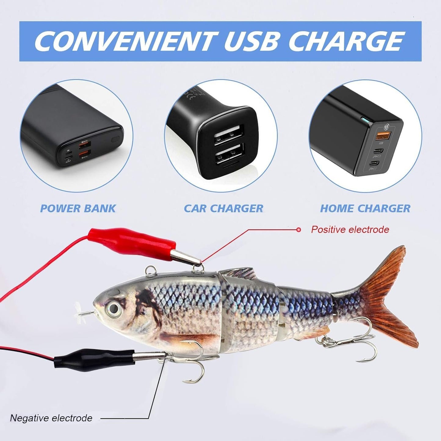 🎣Electric Robotic Fishing Lure with Auto-Swim & LED Attraction