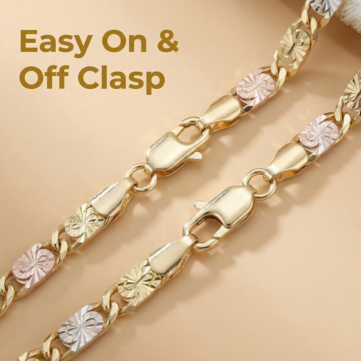 Tri-Color Mariner Link Bracelet for Women