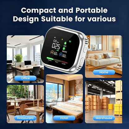 🌟2026 New Portable 6-in-1 Environment & Air Quality Detector | HD Display, CO Monitoring, Temperature, Humidity & High Decibel Alarm
