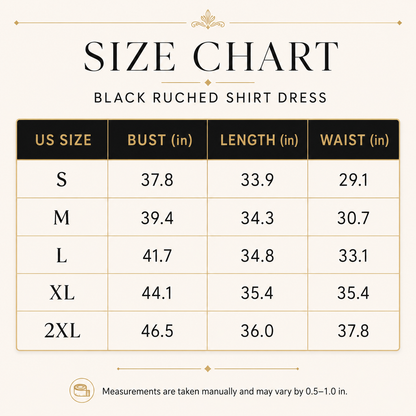 Chic Cinched Shirt Dress Curved-Defining Ruched👗