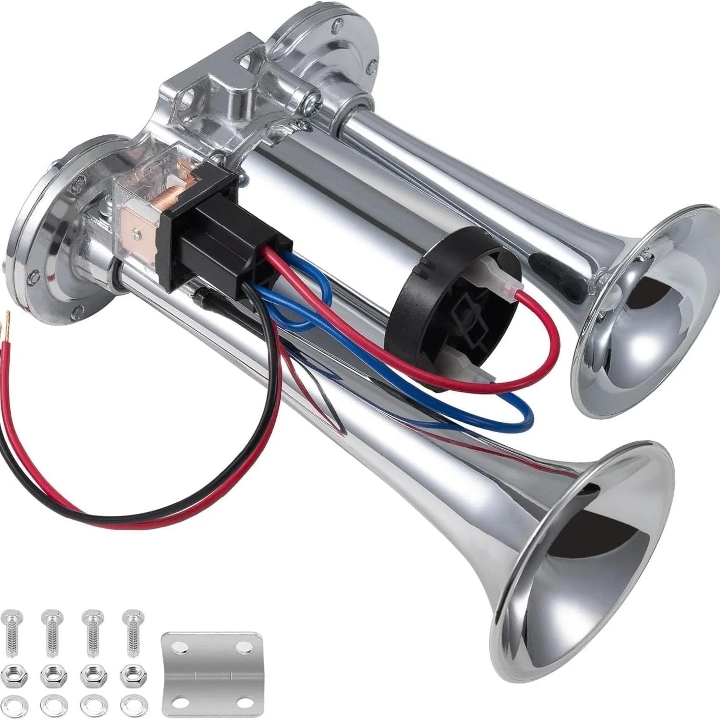 🚗🔧2026 Upgraded 12V Dual Air Horn Kit – 130DB Super Loud Dual Horn with Compressor for Cars, Trucks, SUVs, Boats & More