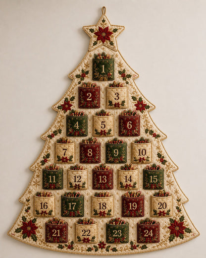 🎄✨DIY 24-Pocket Fabric Christmas Advent Tree Kit