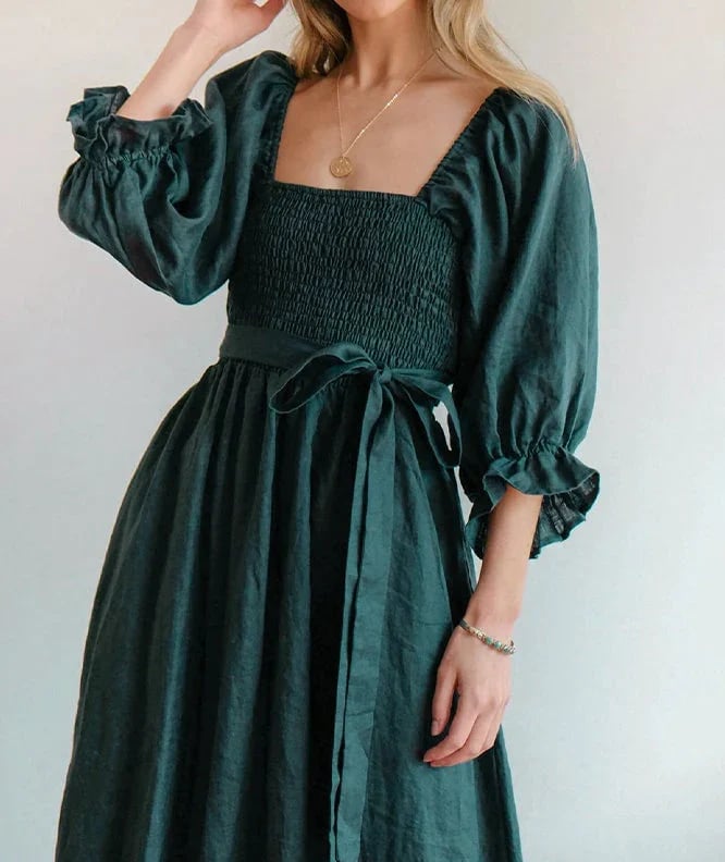 💖Early Mother's Day Sale - 48% OFF🎁French Ruffled Lantern Sleeves Multi-wear Dress