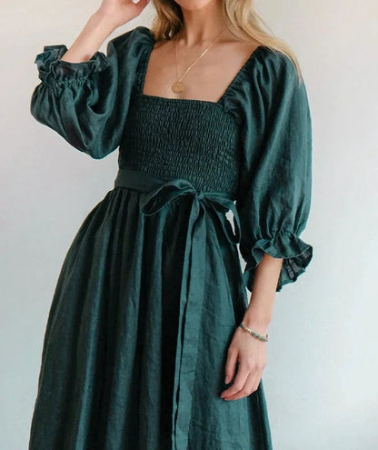 💖Early Mother's Day Sale - 48% OFF🎁French Ruffled Lantern Sleeves Multi-wear Dress