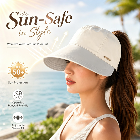 Women's Wide Brim Sun Visor Hat