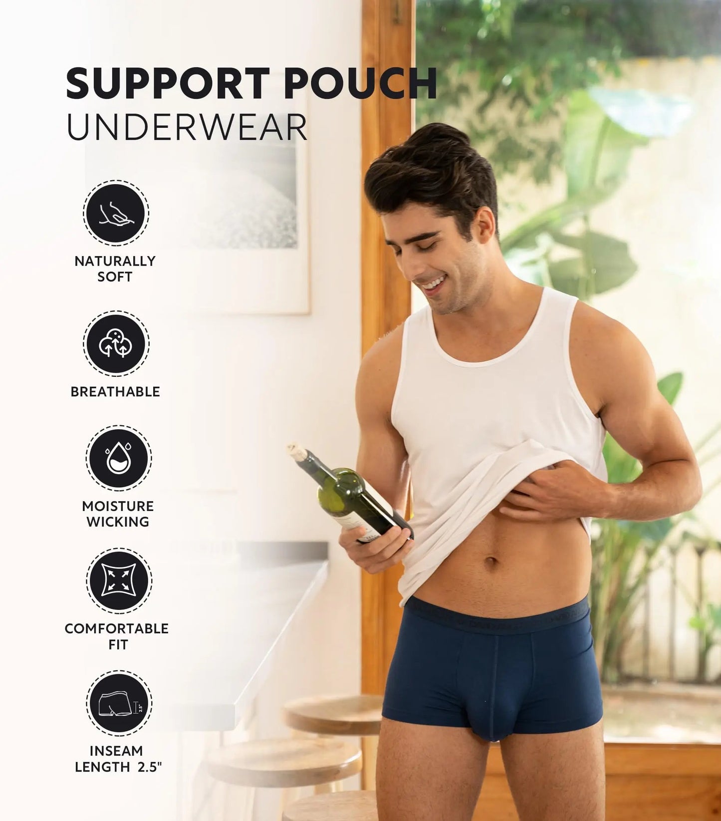 ⚡Hot Sales 49% OFF🔥Men's Dual Pouch Micro Modal Trunks - 4-Pack Basic 2.5in Spandex Natural Fabric Menswear