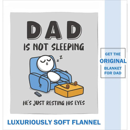 🔥Hot Sale 49% off😴🛋️ Funny Gift Dad Is Not Sleeping Flannel Blanket