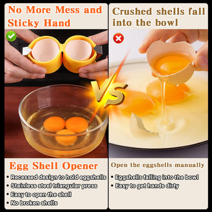 🍳Manual Egg Shell Opener - Fast Egg Shell Remover with Stainless Steel Cutter, No-Mess Kitchen Gadget
