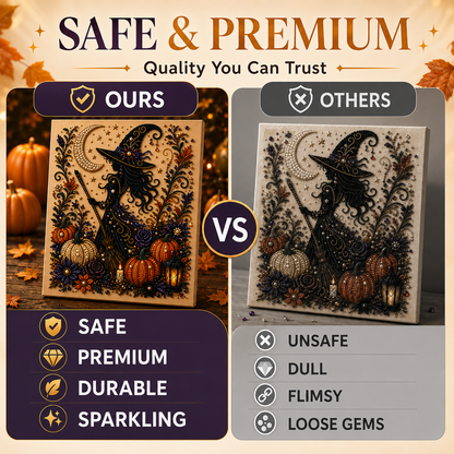 🎃 Mystical Witch & Pumpkin 5D Diamond Painting Kit