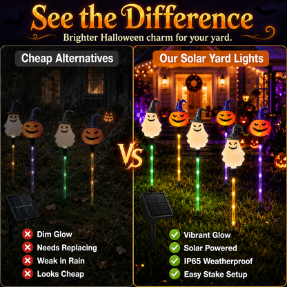 🎃 Solar Halloween Pumpkin & Ghost Pathway Lights (Set of 6)