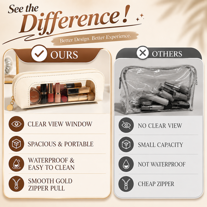 Travel Clear Window Brush & Makeup Bag 💄
