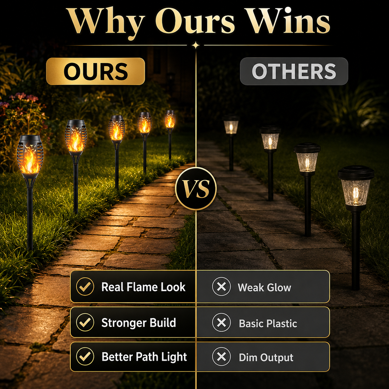 🔥 Dancing Flame Solar Torch – Waterproof Outdoor Garden Light