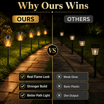 🔥 Dancing Flame Solar Torch – Waterproof Outdoor Garden Light