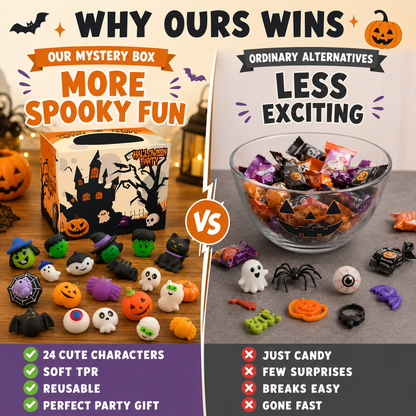 🎃 Halloween Mystery Box - 24 Pcs Spooky Squishy Toys Set 👻