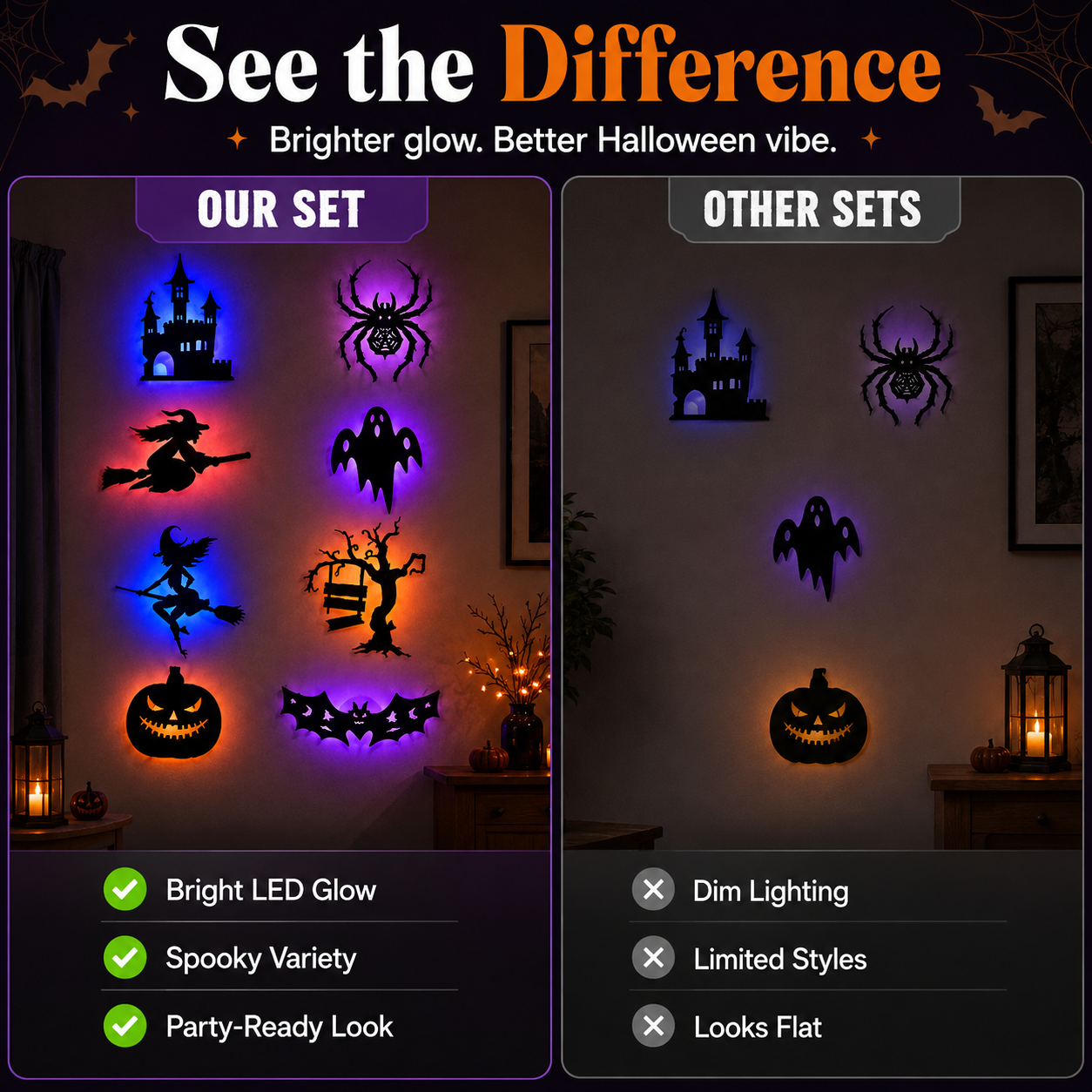 🎃 Halloween LED Glow Silhouette Light
