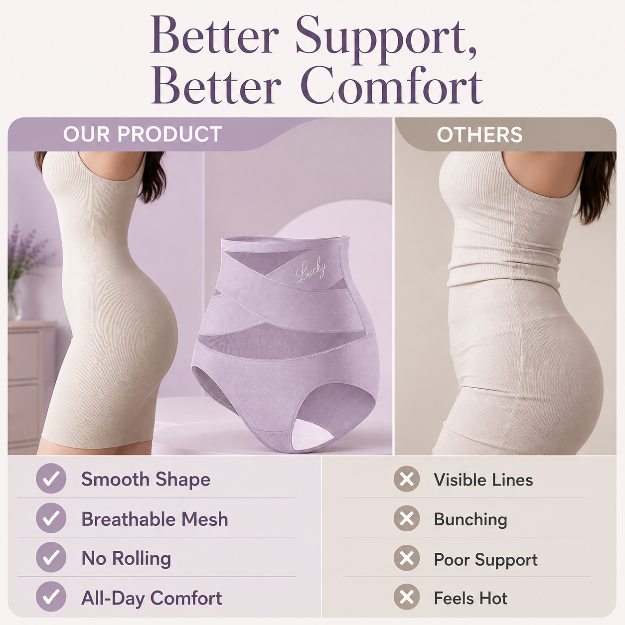 💖Women's High-Waist Cross-Wrap Tummy Control Briefs