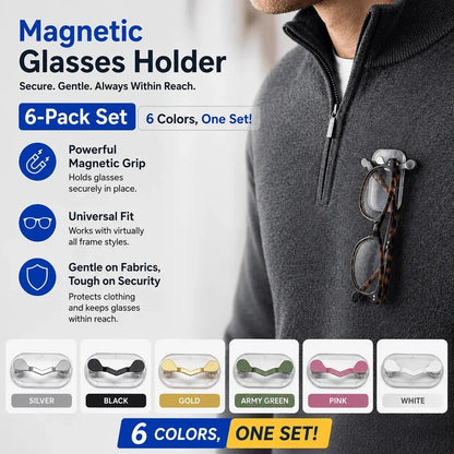 👓 Magnetic Eyeglass Holder | Universal Fit, Fabric-Safe Design