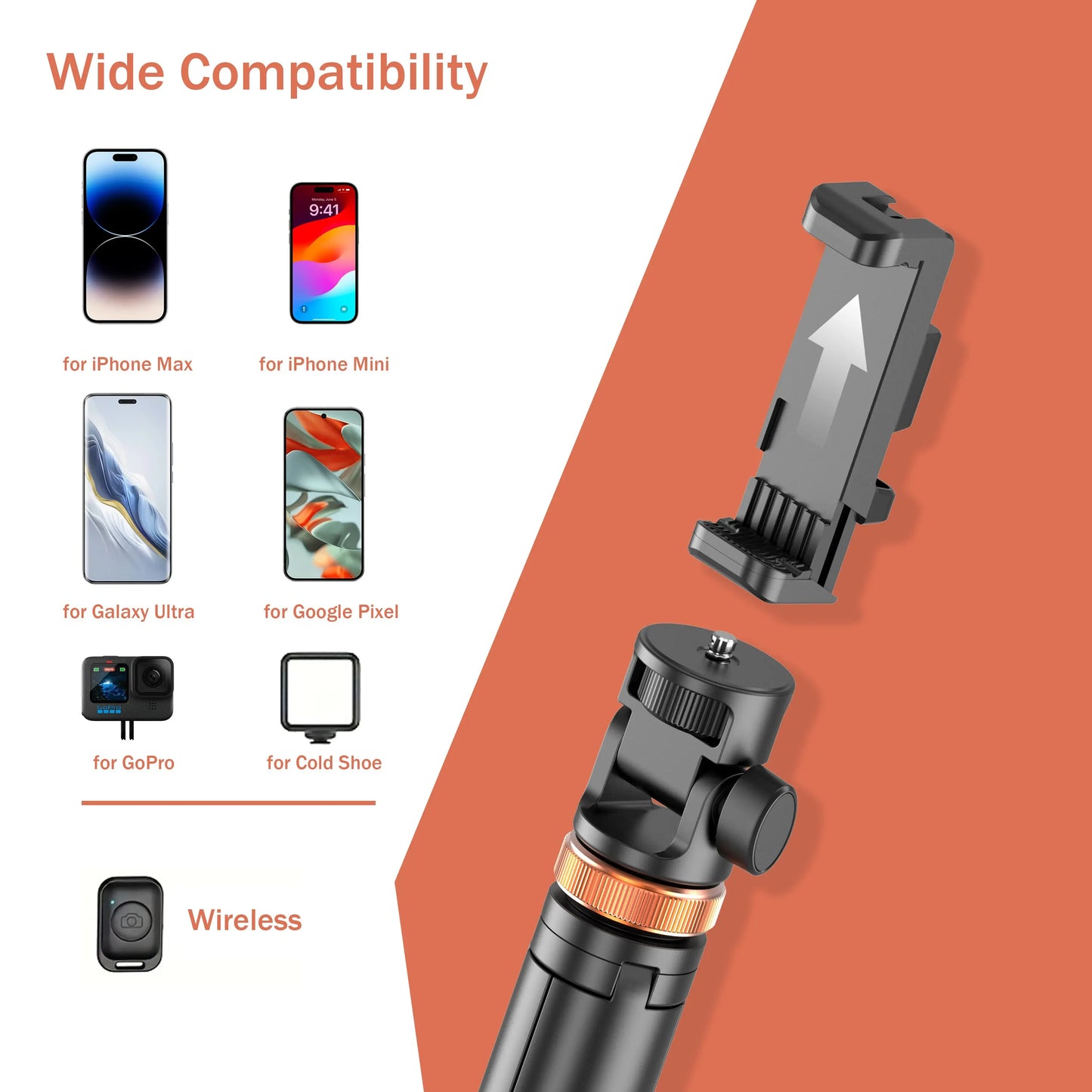 63-Inch Extendable Selfie Stick Tripod