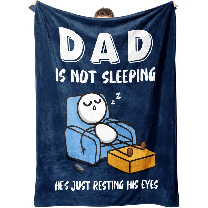 🔥Hot Sale 49% off😴🛋️ Funny Gift Dad Is Not Sleeping Flannel Blanket