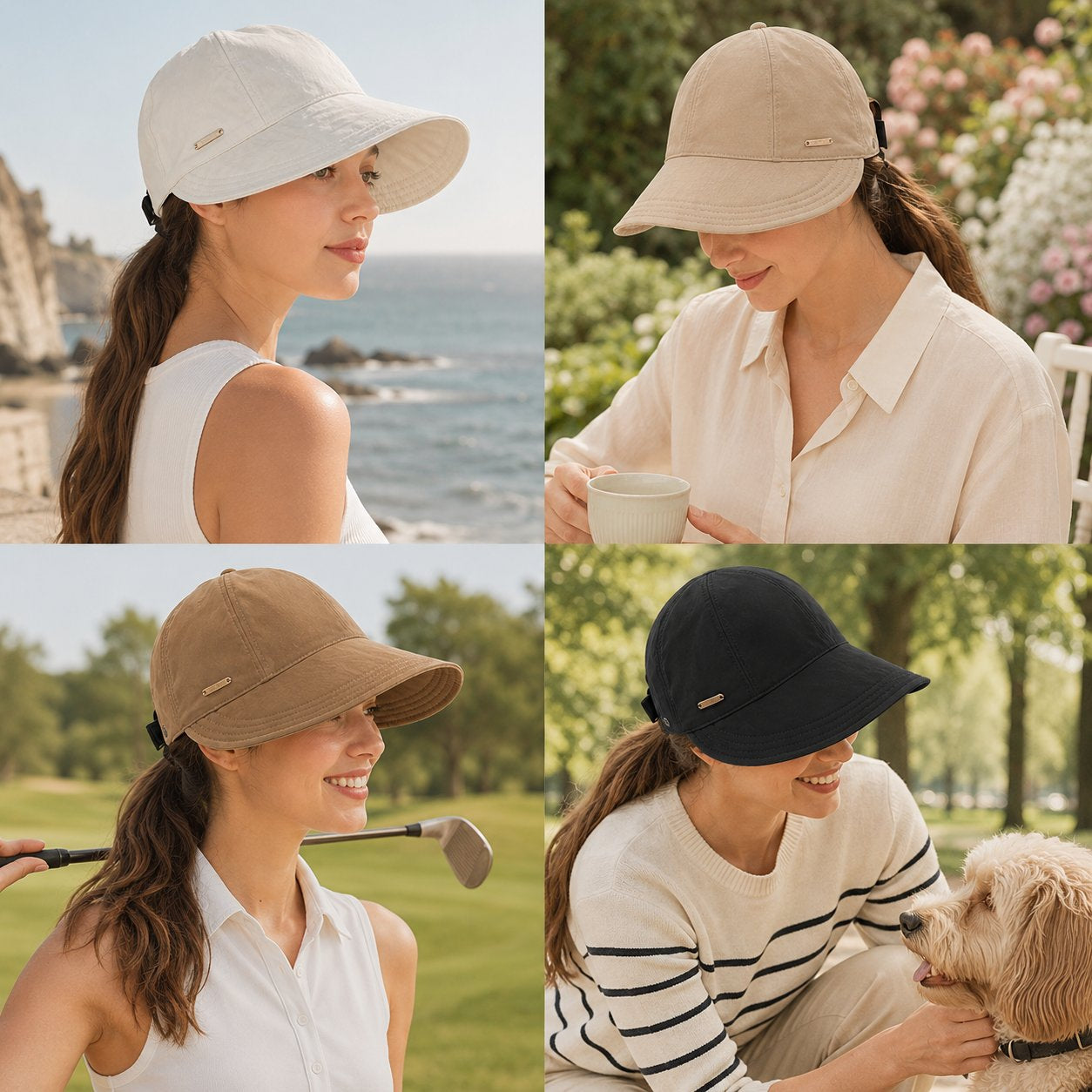 ☀️Women’s Ponytail Sun Hat – Lightweight Wide Brim Outdoor Cap for Beach, Travel & Gardening