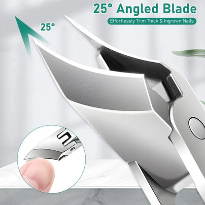 🔥Hot Sale 49% off💅💨Wide Jaw Opening Anti-Splash Slanted Eagle Beak Beveled Nail Clipper Set