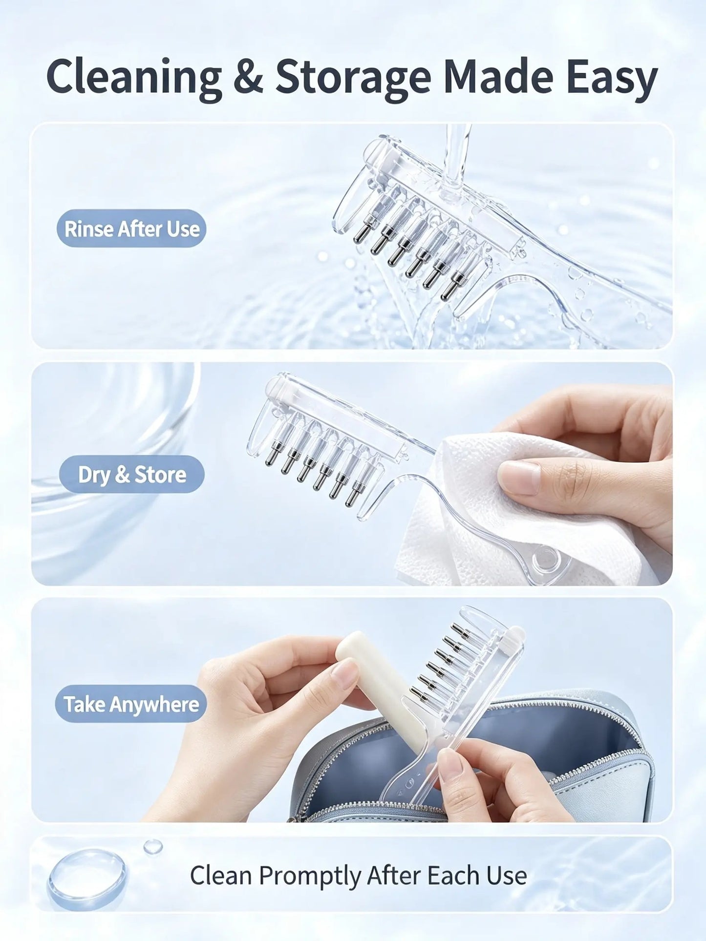 ✨ Precision Scalp Oil Applicator Brush – Portable Root Serum Dispenser with Soothing Metal Massage Beads 💧