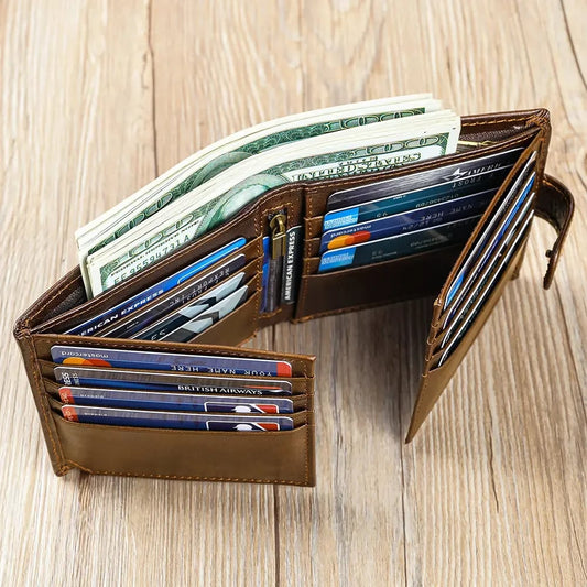 👛 Vintage Top-Grain Leather Men's Wallet