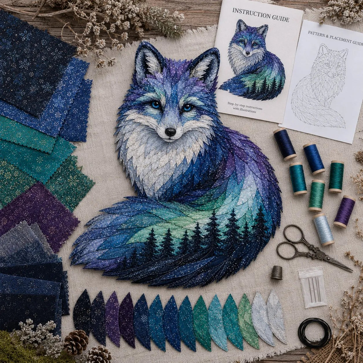 🎁Northern Lights Wildlife DIY Patchwork Kit