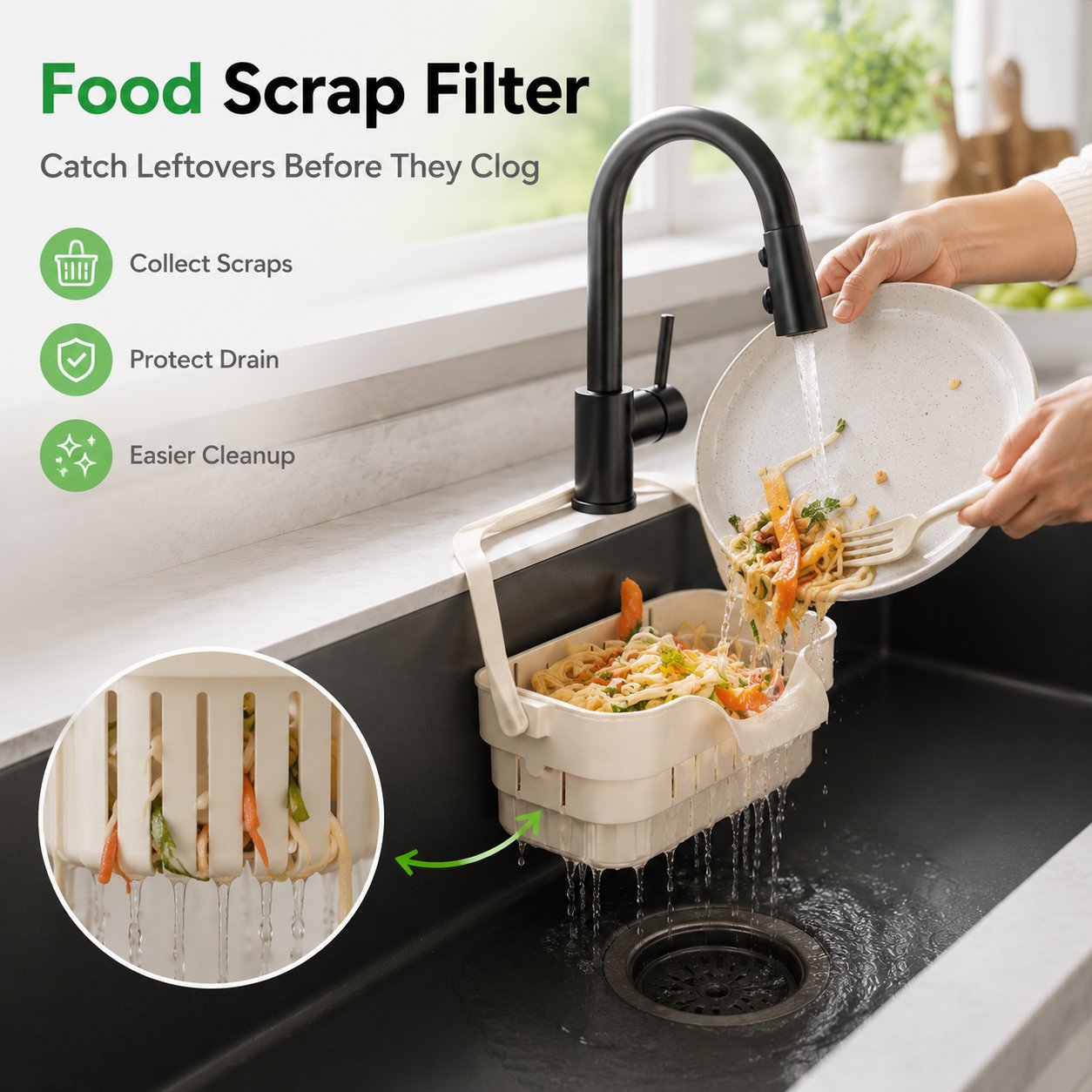 Faucet Hanging Sink Drain Basket