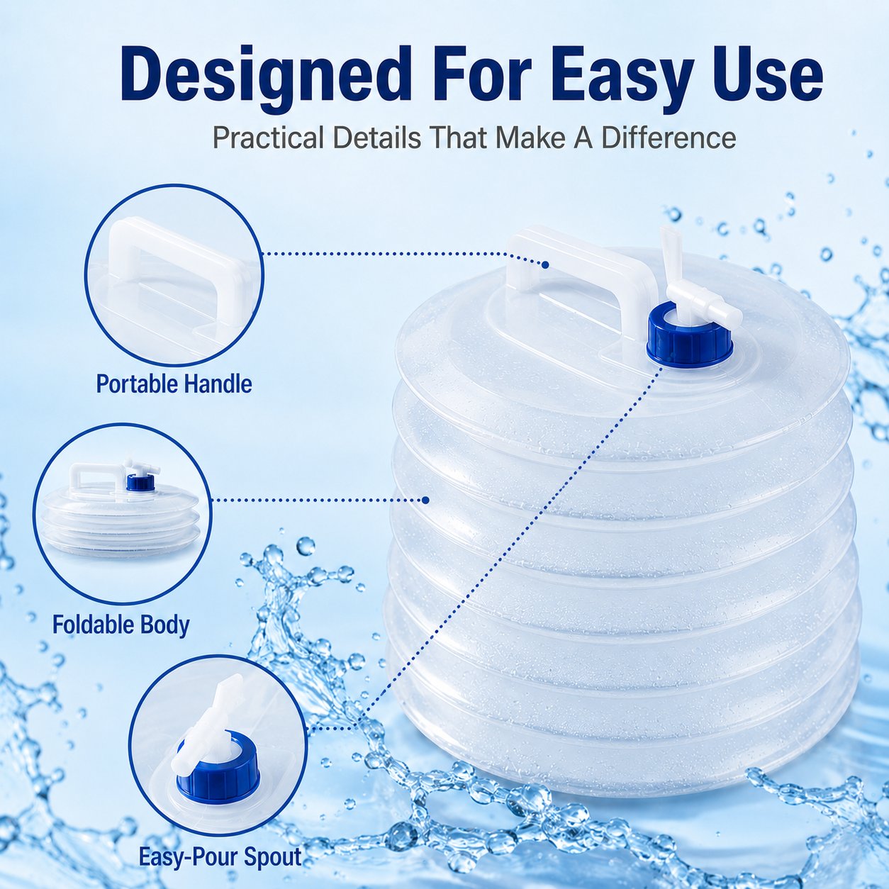 Collapsible Portable Water Container