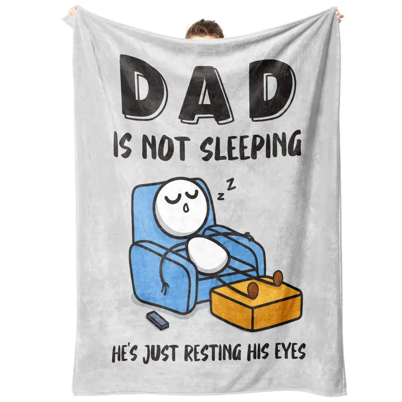 🔥Hot Sale 49% off😴🛋️ Funny Gift Dad Is Not Sleeping Flannel Blanket