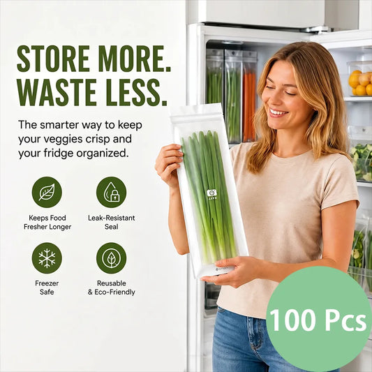 🔥Reusable Long Food Storage Bags Keep Food Fresh Longer. Organize Your Kitchen Smarter.