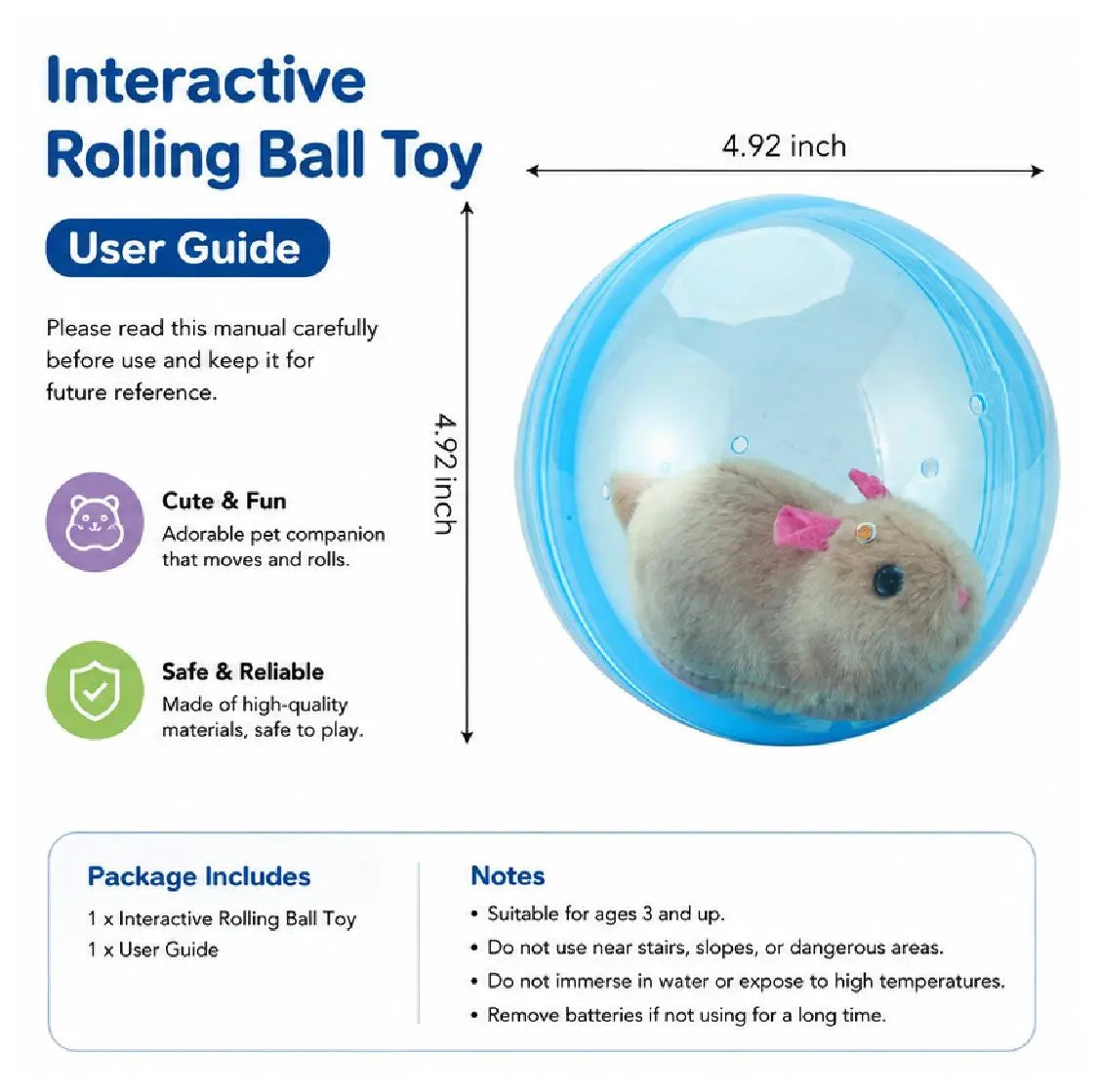 🐾Rechargeable Smart Rolling Ball Cat Toy
