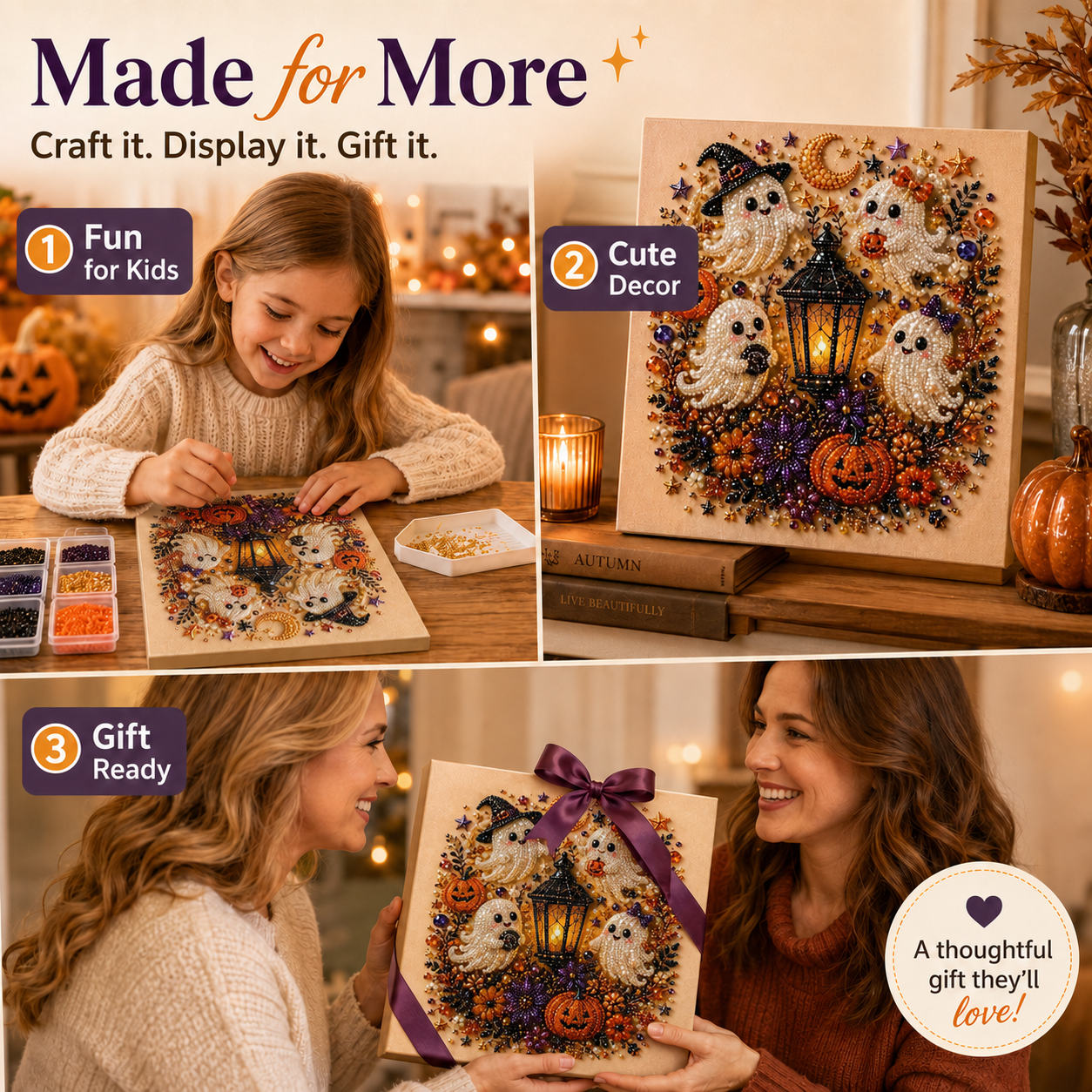 🎃 Spooky & Cute Ghost Diamond Painting Kit