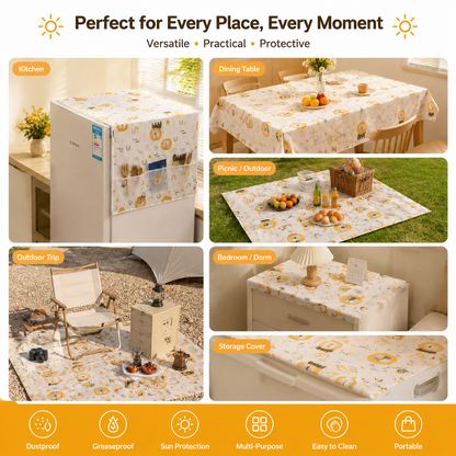 🦁 PEVA Cartoon Fridge Cover