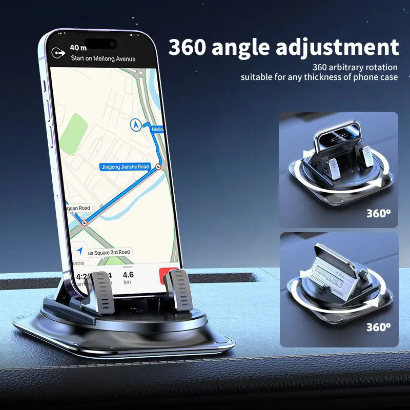 360 Degree Rotation Dashboard Phone Holder for Car, Anti-Slip Grips & One-Hand Operation