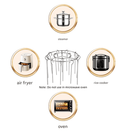 🔥Air Fryer Kebab Rack – 304 Stainless Steel Skewer Grill Stand 🍢