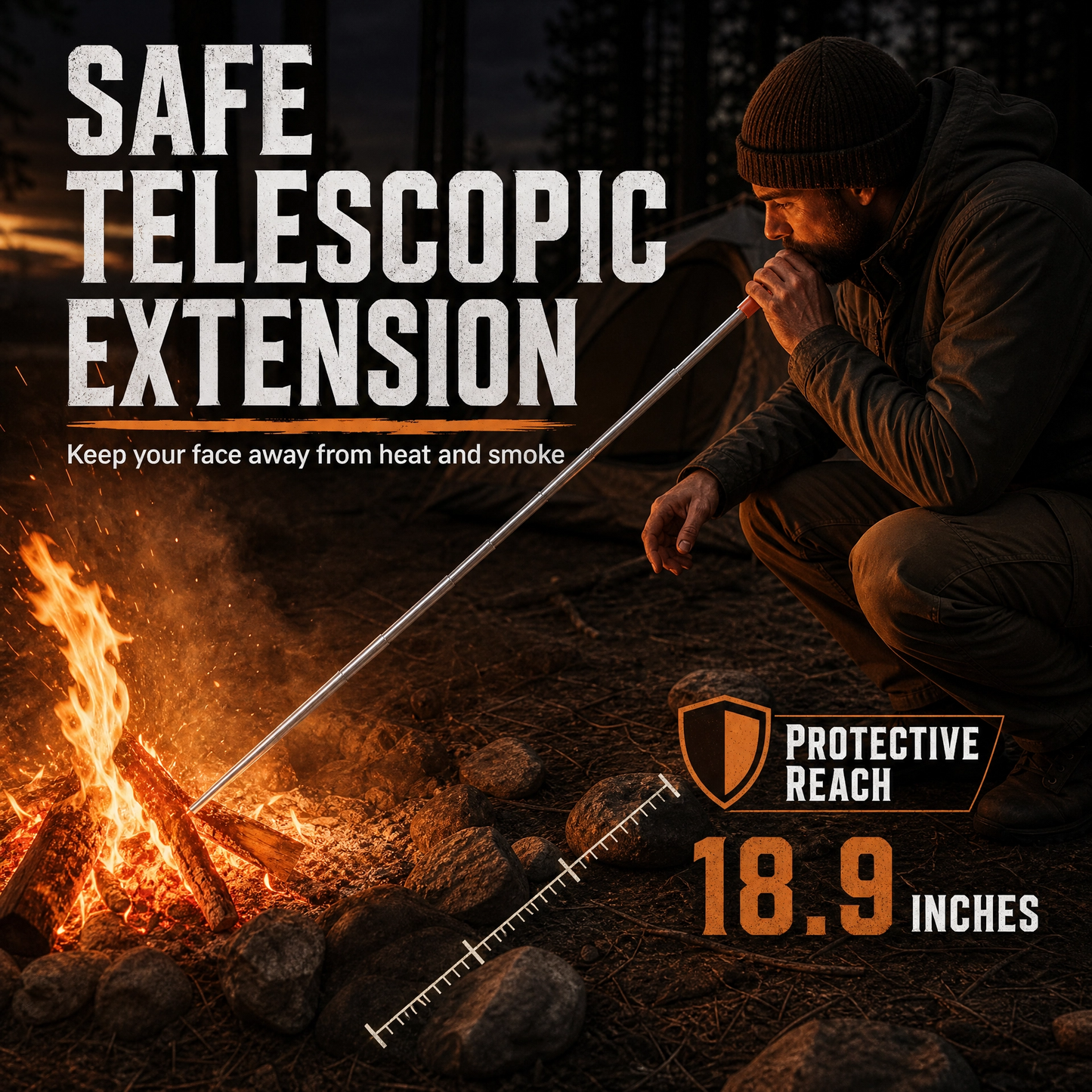 Telescopic Stainless Steel Blow Fire Tubev