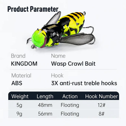 🔥💥 The Realest Sting: Bionic Wasp Topwater Lure [Must-Have] 🎣-Elite