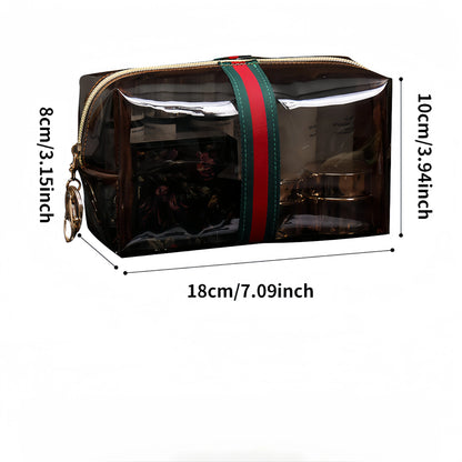 🧳 3PCS New Retro Vintage Vanity Bag – Waterproof Transparent Toiletry Bag, Makeup Organizer with Handle✨