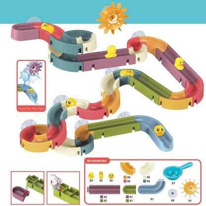 🦆💦 48-Piece DIY Duck Slide Bath Toy 🌈 Build Splash & Turn Bath Time Into Play Time 🛁✨