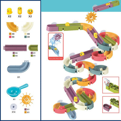 🦆💦 48-Piece DIY Duck Slide Bath Toy 🌈 Build Splash & Turn Bath Time Into Play Time 🛁✨
