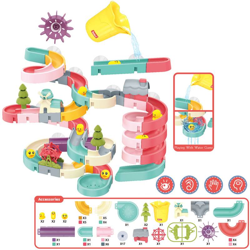 🦆💦 48-Piece DIY Duck Slide Bath Toy 🌈 Build Splash & Turn Bath Time Into Play Time 🛁✨