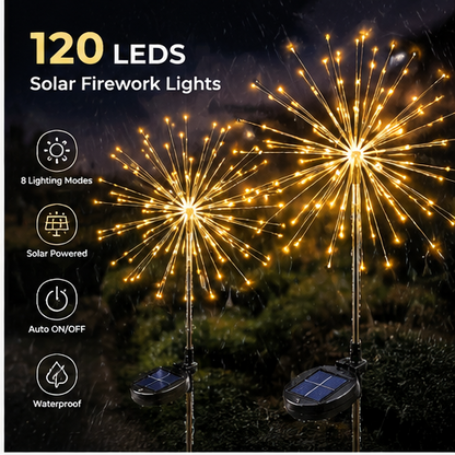 🎇Solar-powered string lights for fireworks can be DIY-ed into any shape-200 LEDs