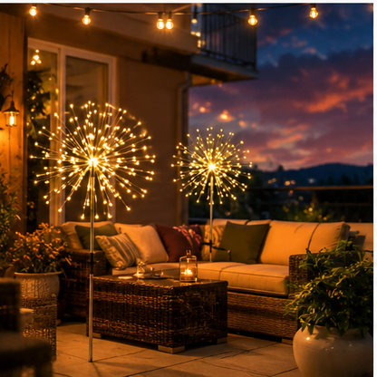 🎇Solar-powered string lights for fireworks can be DIY-ed into any shape-200 LEDs