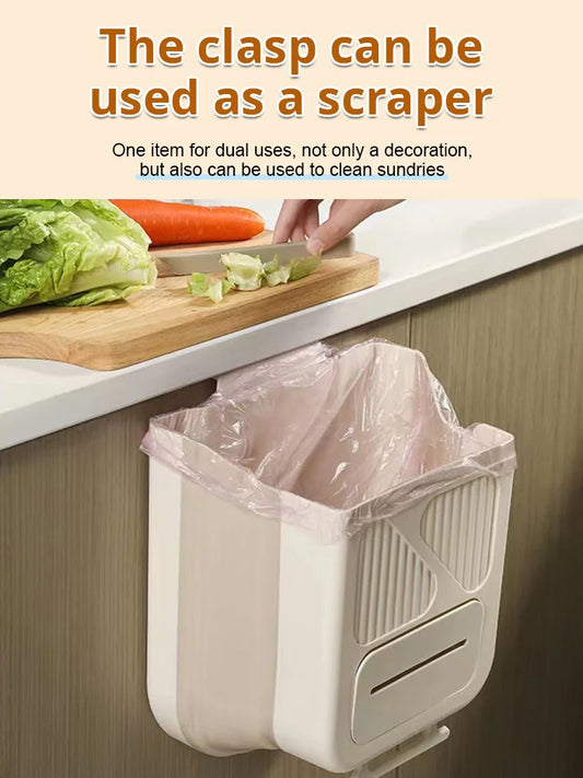 🛒🥬Foldable kitchen hanging trash can