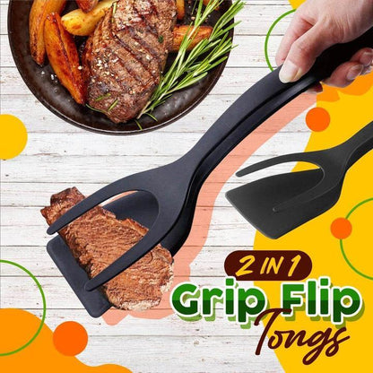 🔥🥩 2-in-1 Spatula Clip – Heat-Resistant Food-grade Silicone & Non-Slip Handle – Kitchen Cooking Essential